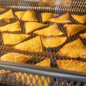Oil-Free Tortilla Chips in Air Fryer Basket